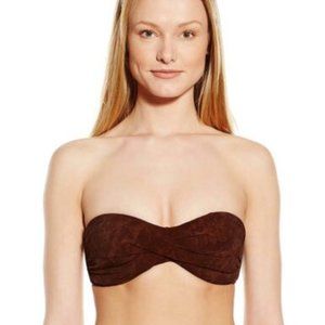 PILYQ Barcelona Goddess Brown Bandeau Bikini Top